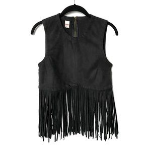 Black Fringe Boho Vest Size Medium *